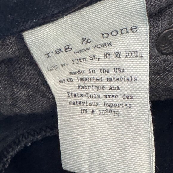 Rag & Bone Women's Coal Cigarette Skinny Jeans Size 26 Button Fly Cotton Denim - Picture 10 of 15
